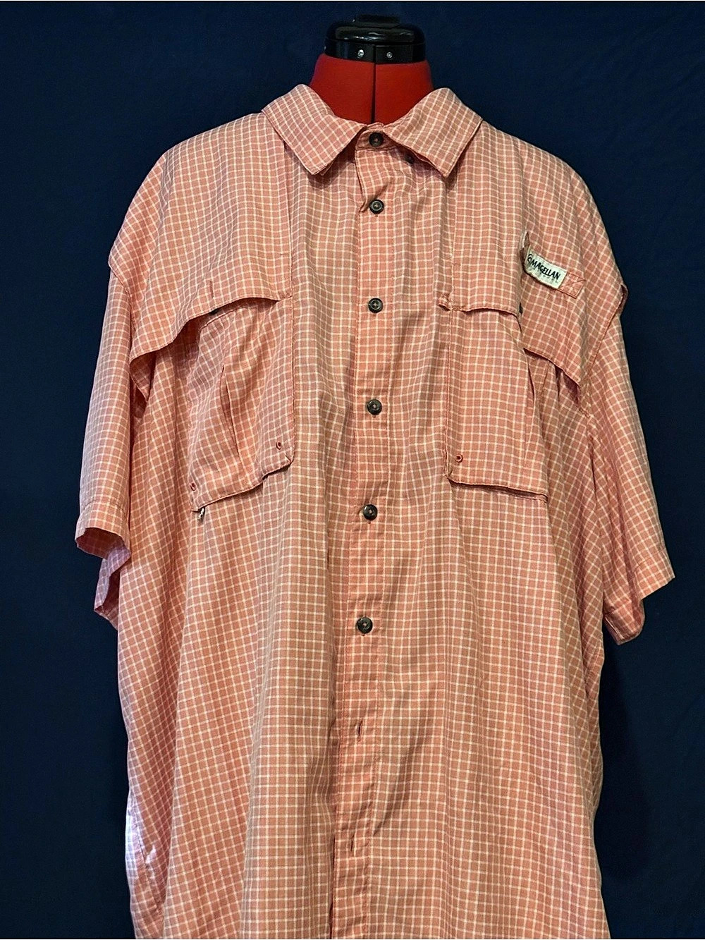Magellan Outdoors Men's Laguna Madre Plaid Short Sleeve Fishing Shirt Fishing